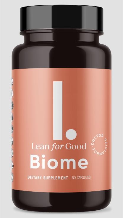 Biome® by Lean for Good® bottle, a dietary supplement with 60 capsules